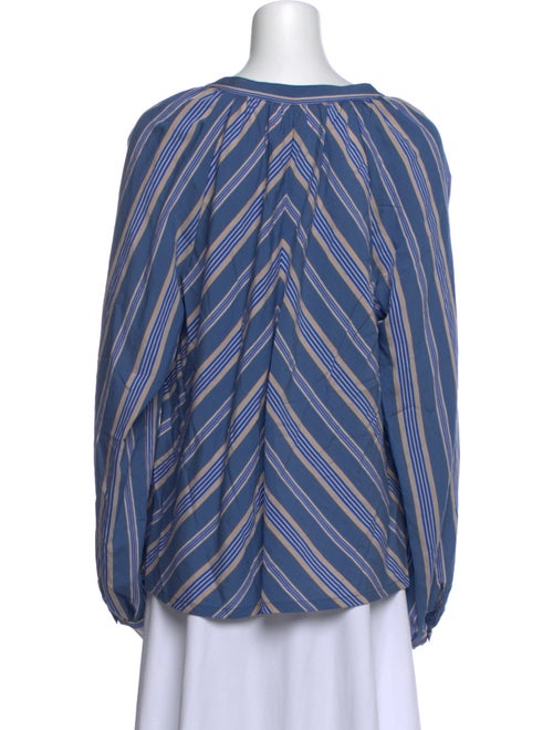 Xirena Striped V-Neck Button-Up Top