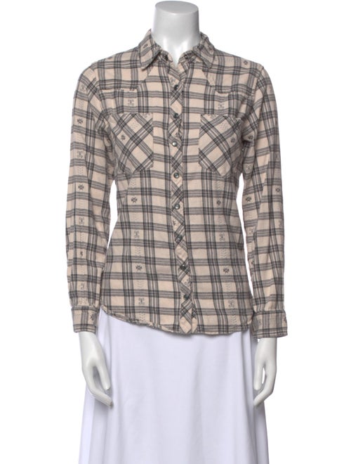 Xirena Plaid Print Long Sleeve Button-Up Top