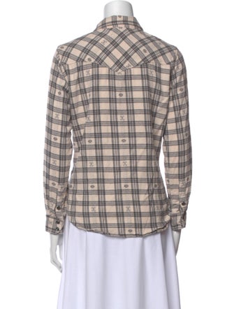 Xirena Plaid Print Long Sleeve Button-Up Top