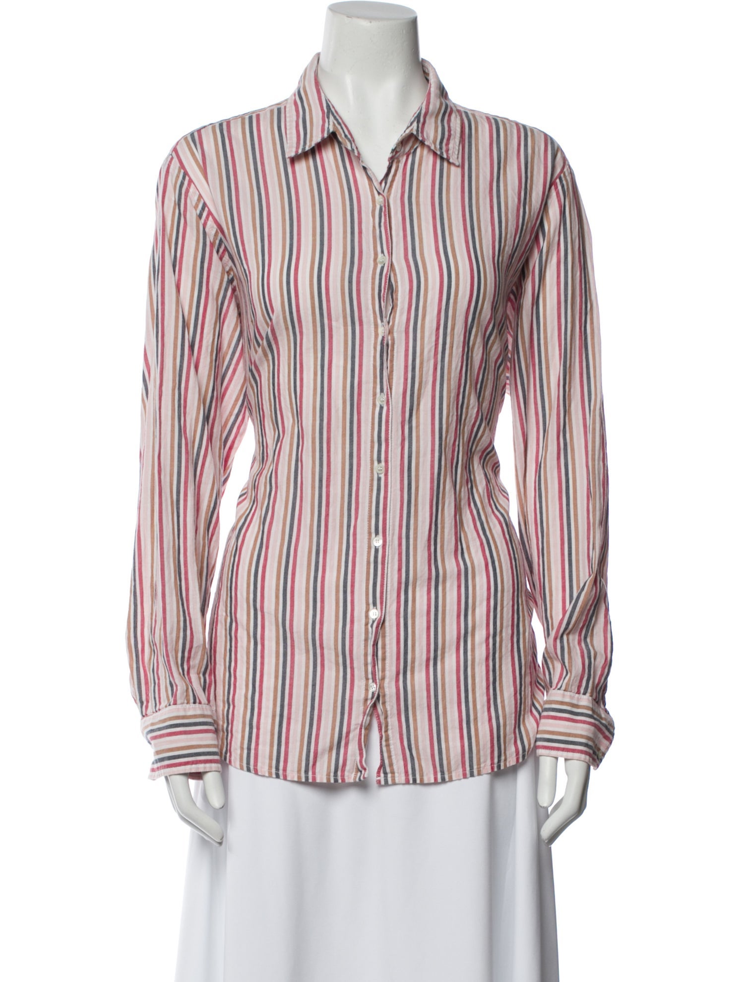 Xirena Striped Long Sleeve Button-Up Top