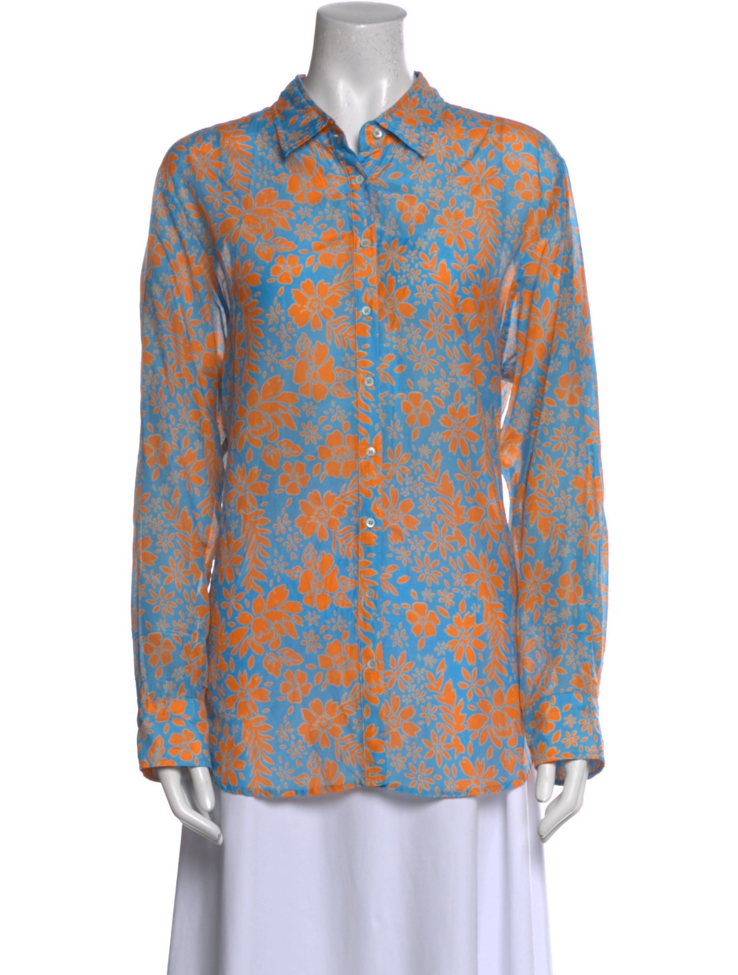 Xirena Floral Print Long Sleeve Button-Up Top