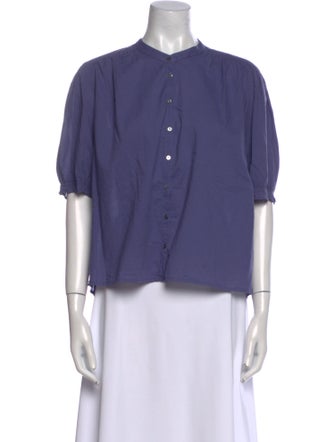 Xirena Mock Neck Short Sleeve Blouse