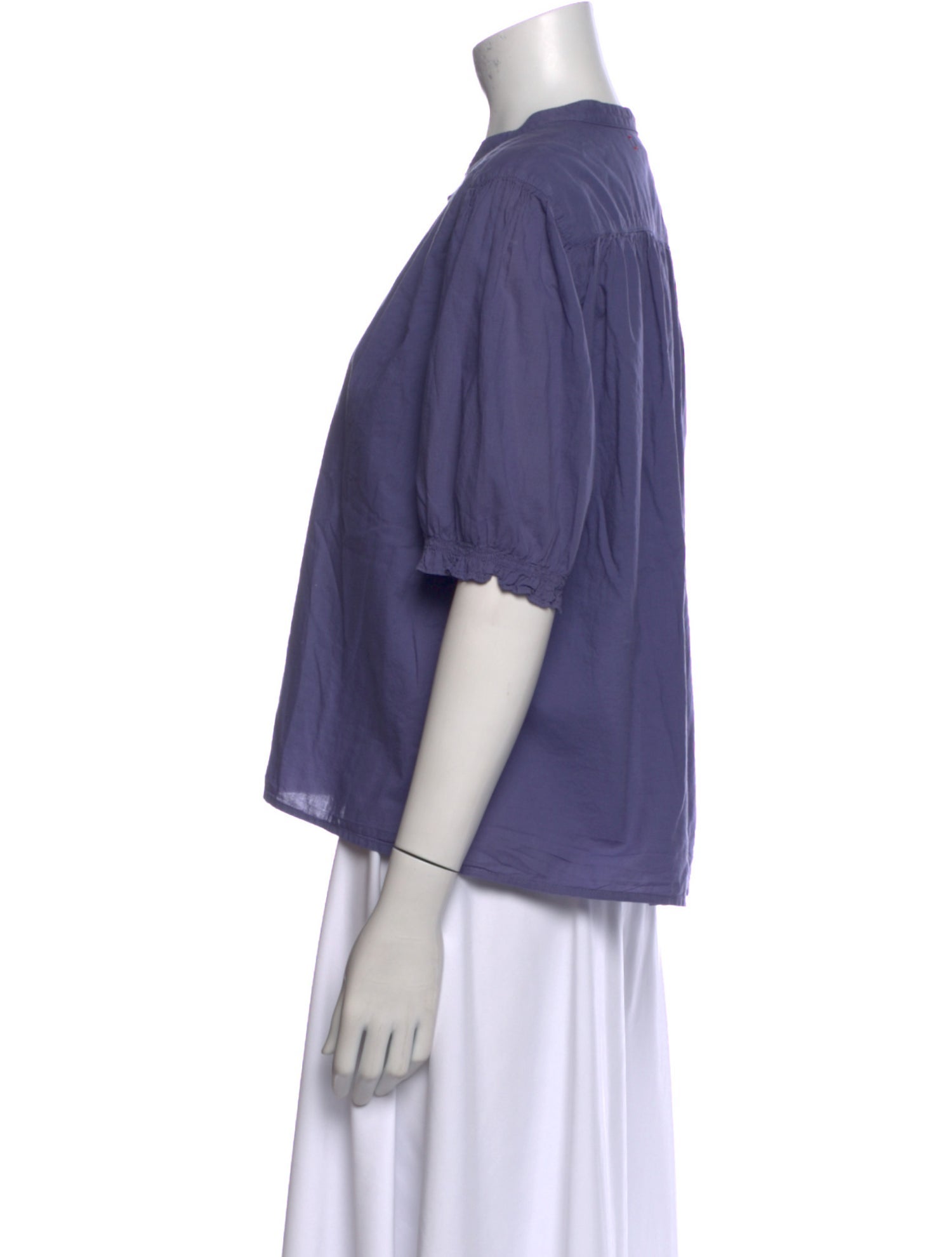 Xirena Mock Neck Short Sleeve Blouse