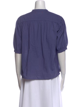 Xirena Mock Neck Short Sleeve Blouse