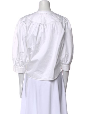 Xirena V-Neck Three-Quarter Sleeve Blouse