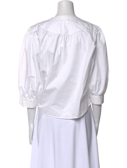 Xirena V-Neck Three-Quarter Sleeve Blouse