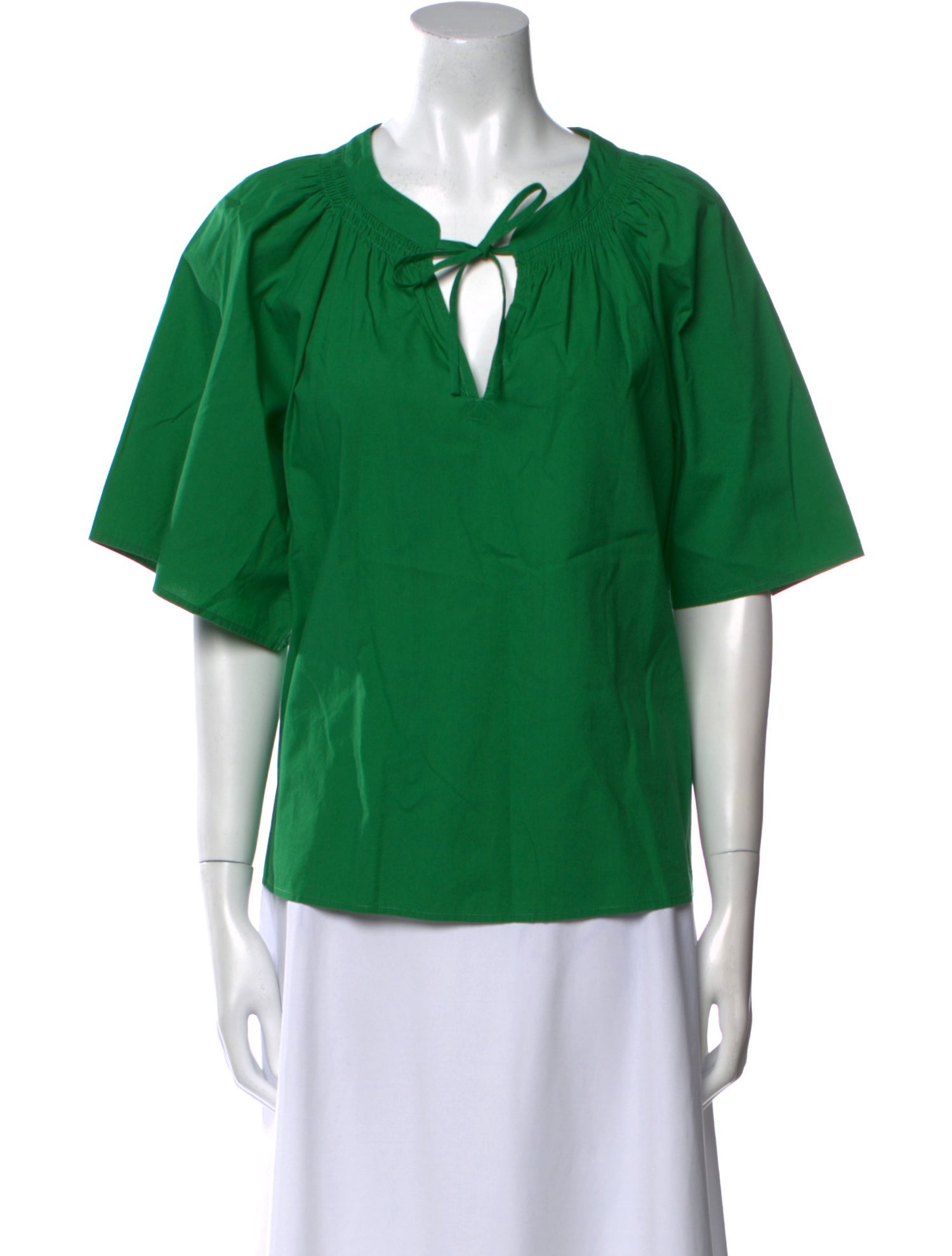Xirena Tie Neck Short Sleeve Blouse