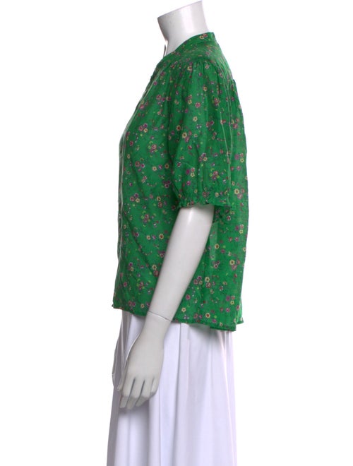 Xirena Floral Print Short Sleeve Button-Up Top