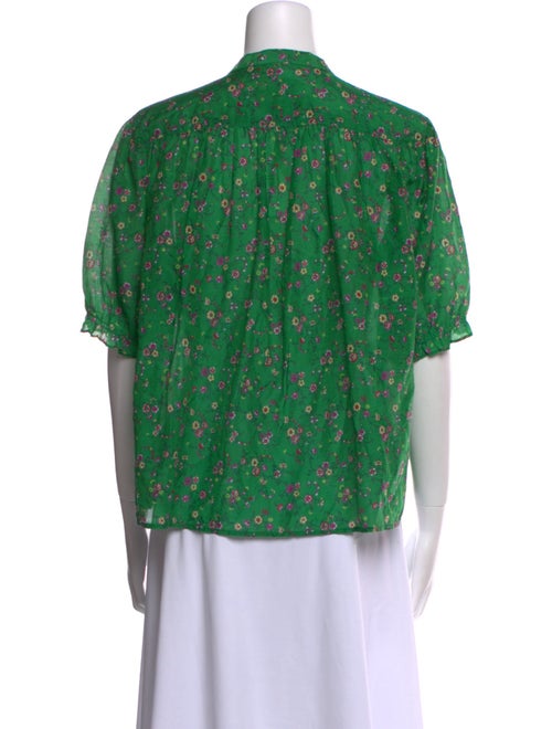 Xirena Floral Print Short Sleeve Button-Up Top