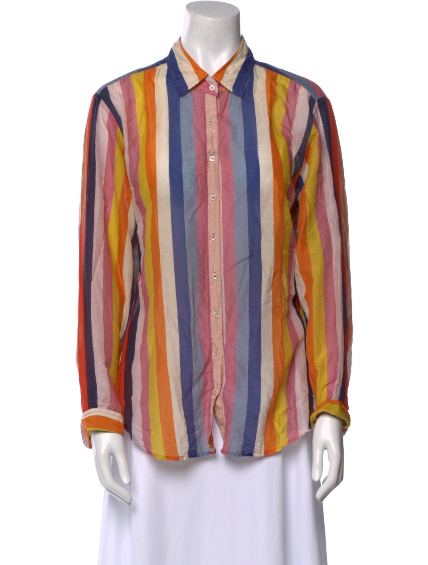 Xirena Striped Long Sleeve Button-Up Top