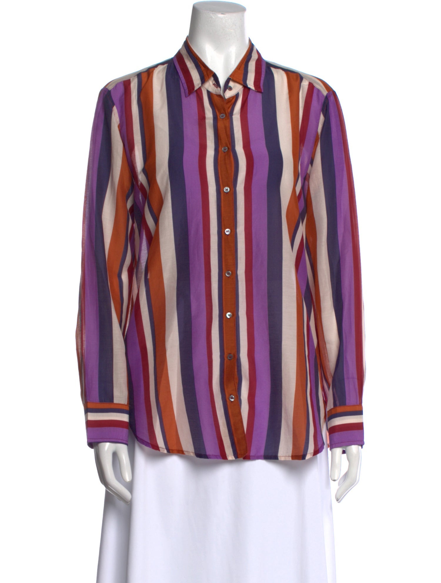 Xirena Striped Long Sleeve Button-Up Top