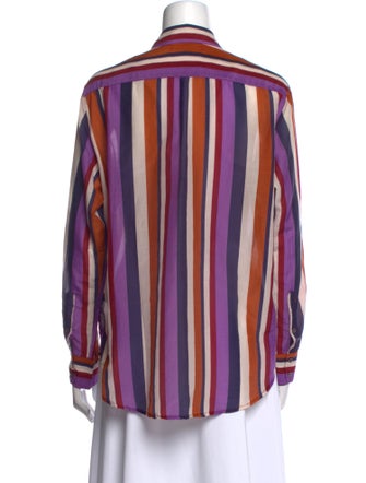 Xirena Striped Long Sleeve Button-Up Top
