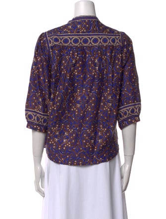 Xirena Printed V-Neck Blouse