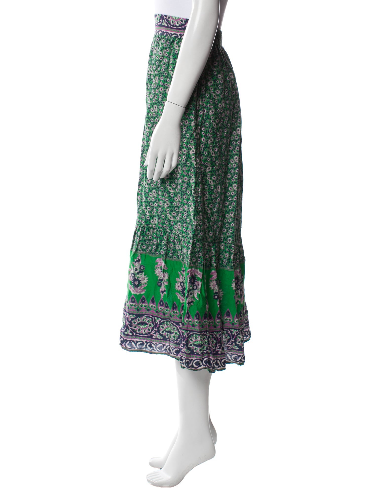 Xirena Floral Print Midi Length Skirt