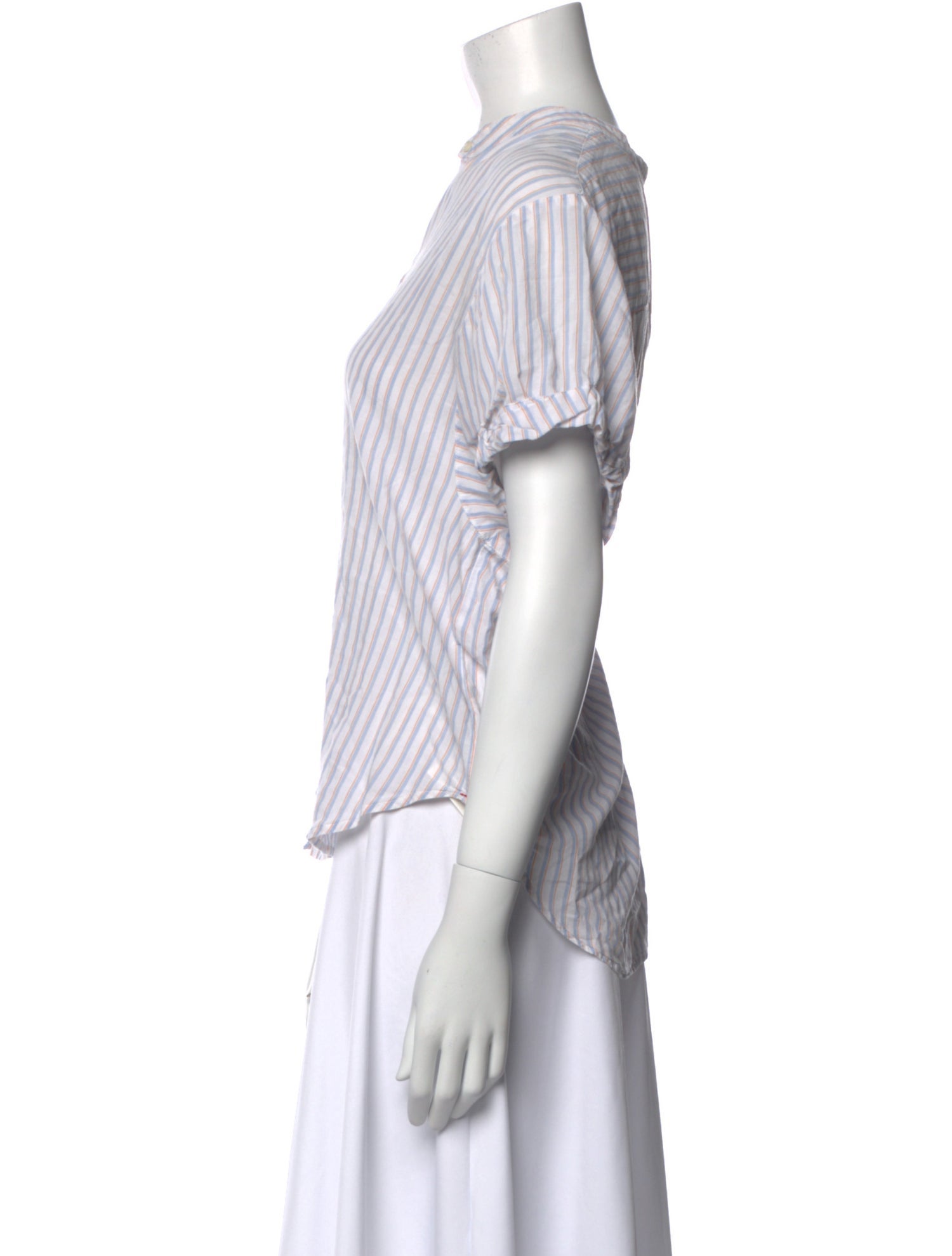Xirena Striped V-Neck Button-Up Top