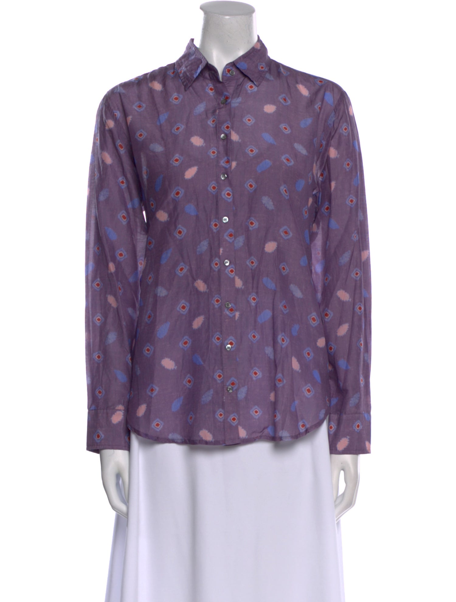 Xirena Printed Long Sleeve Button-Up Top w/ Tags