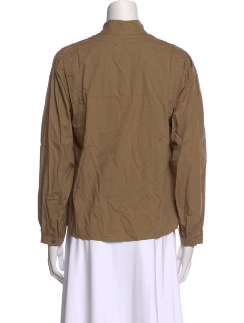 Xirena Mock Neck Long Sleeve Button-Up Top