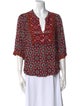 Xirena Printed V-Neck Blouse