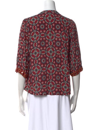 Xirena Printed V-Neck Blouse