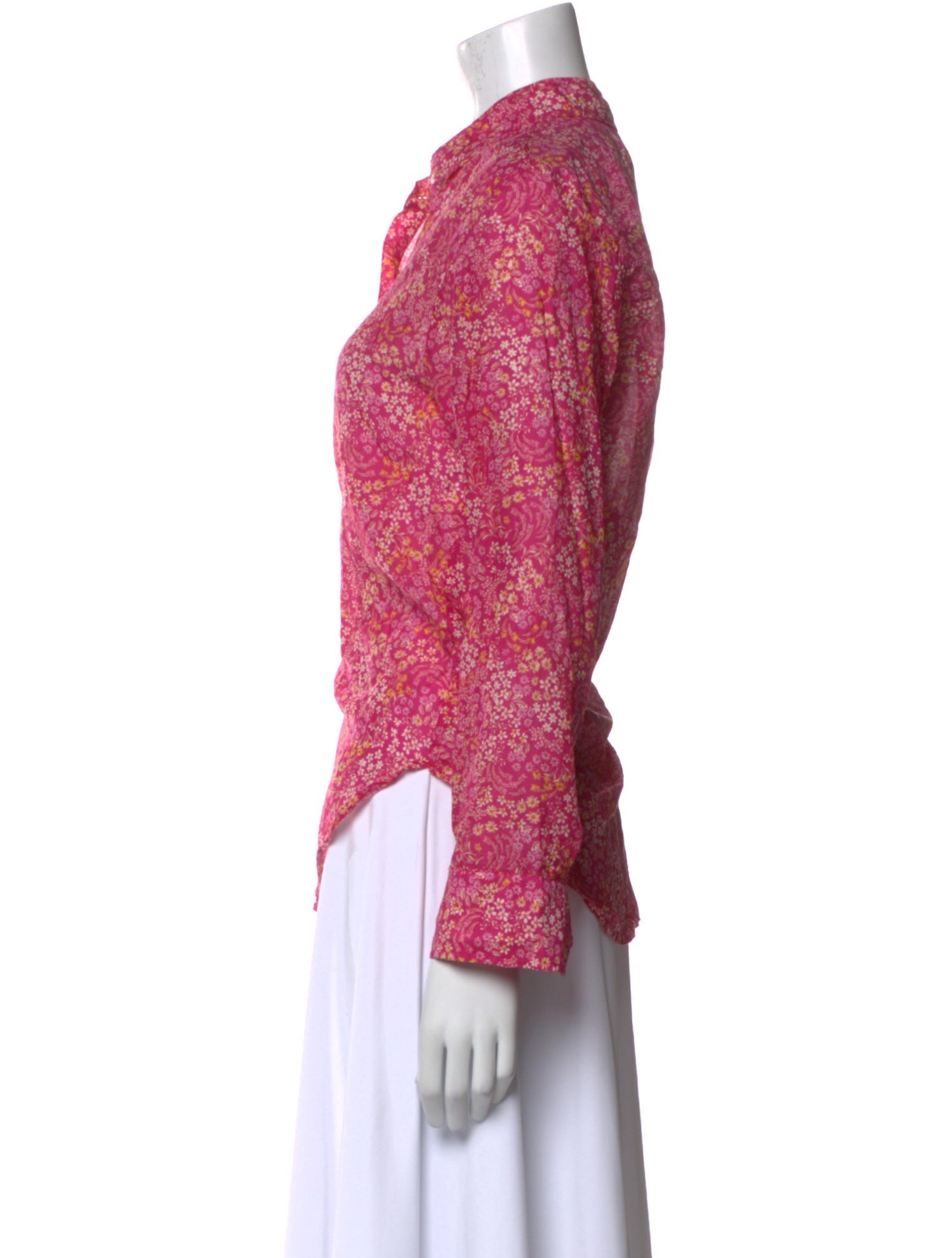 Xirena Floral Print Long Sleeve Button-Up Top