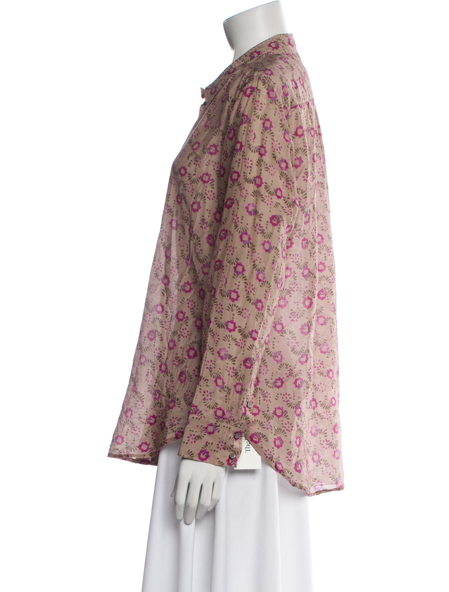 Xirena Floral Print Long Sleeve Button-Up Top