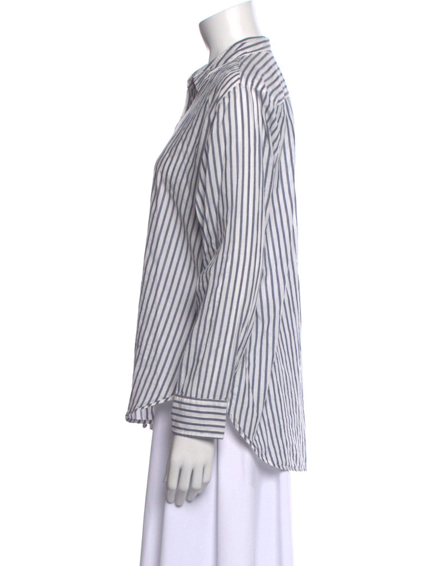 Xirena Striped Long Sleeve Button-Up Top