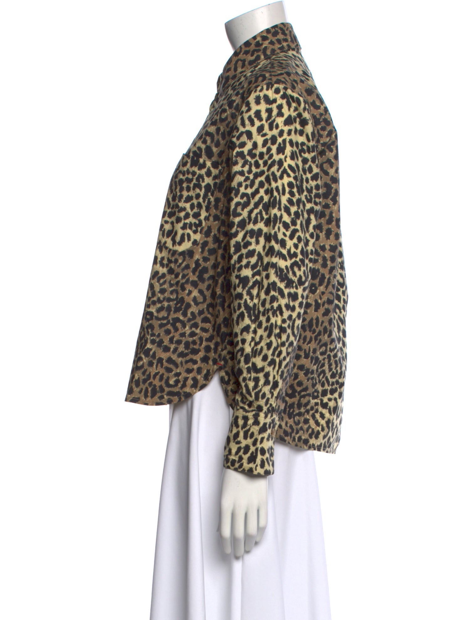 Xirena Animal Print Long Sleeve Button-Up Top w/ Tags