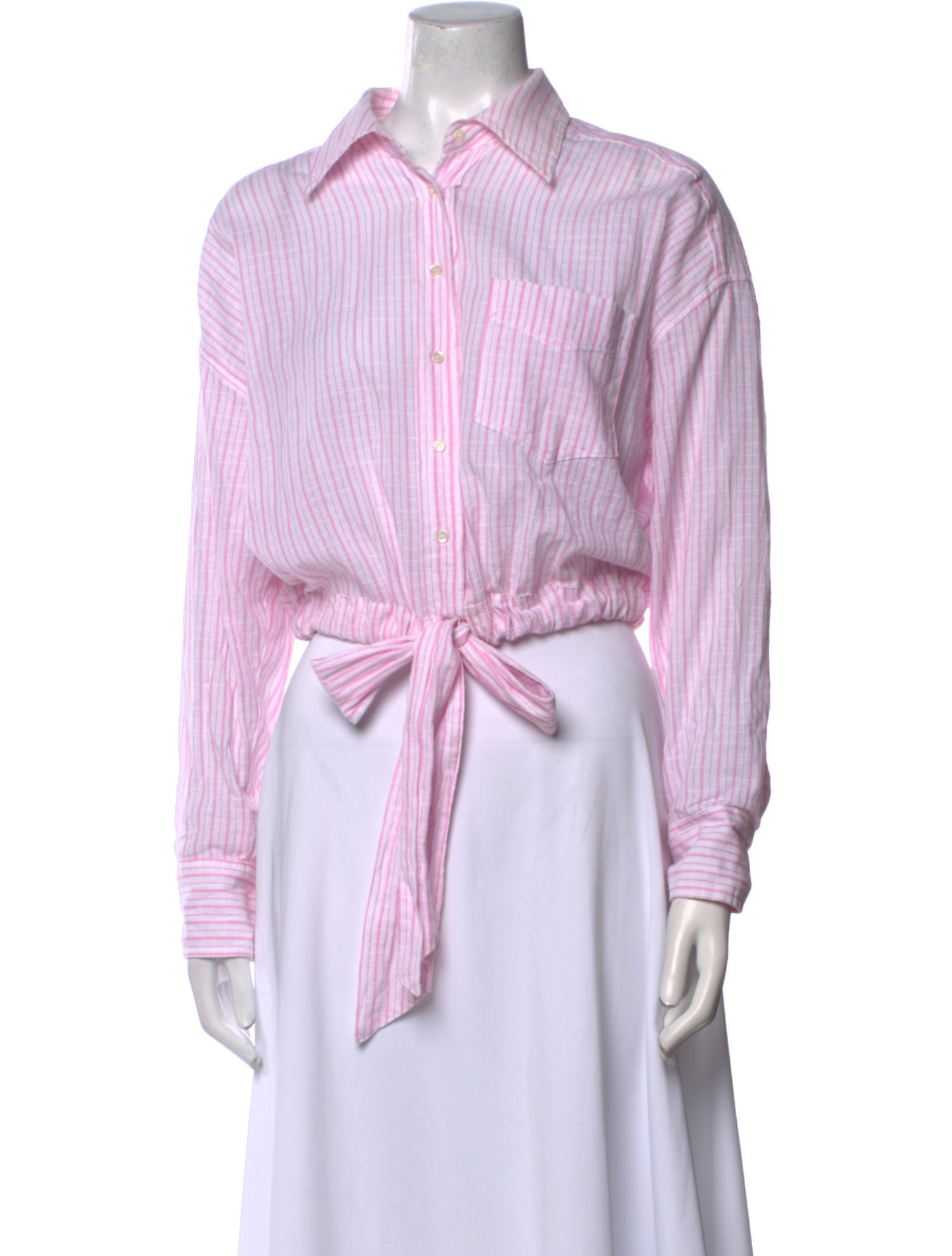 Xirena Striped Long Sleeve Button-Up Top