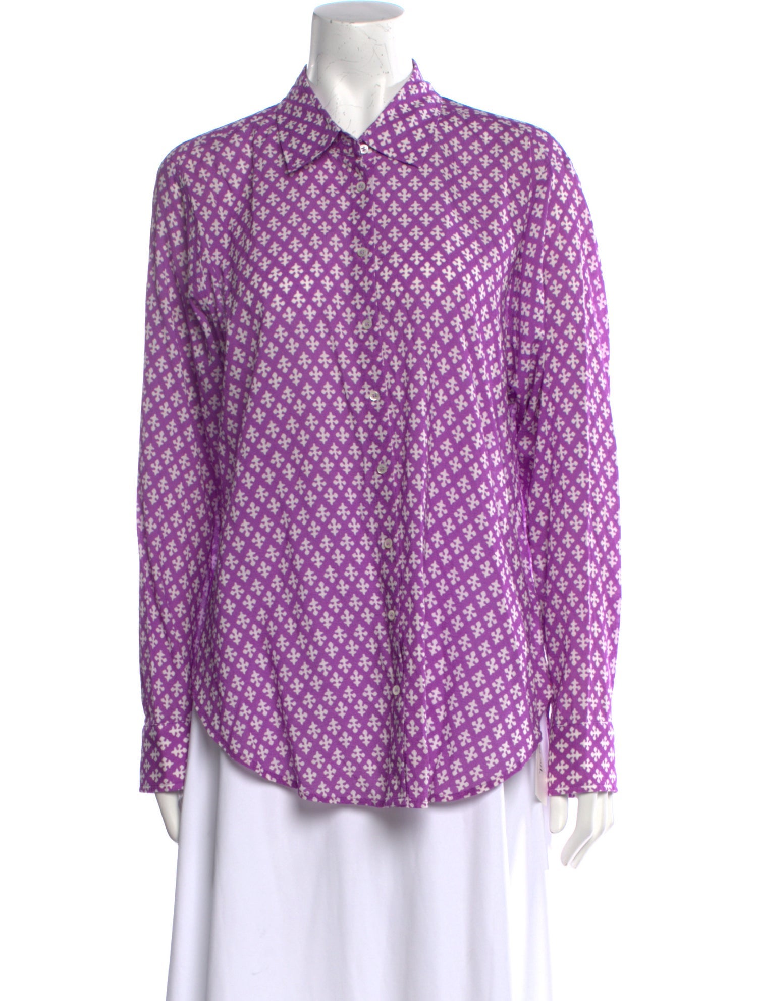 Xirena Printed Long Sleeve Button-Up Top w/ Tags