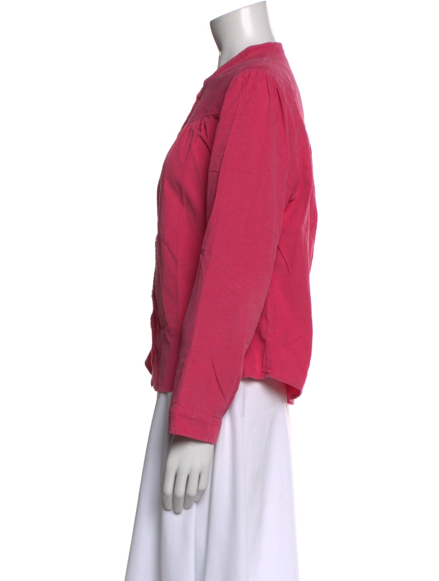 Xirena Mock Neck Long Sleeve Button-Up Top