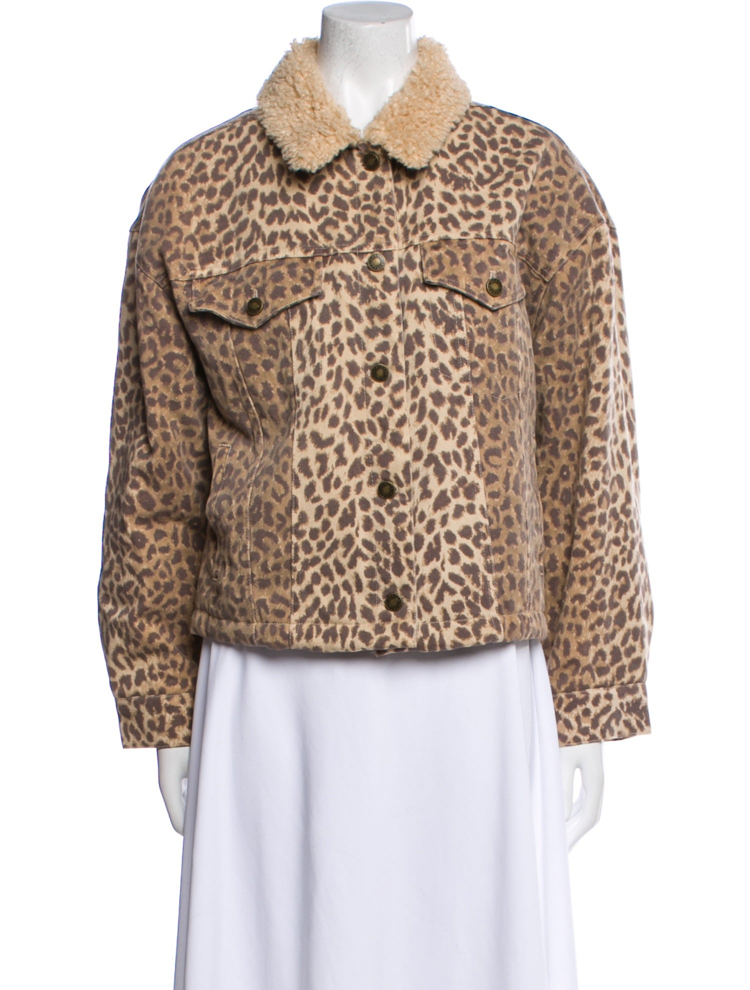Xirena Animal Print Faux Fur Jacket