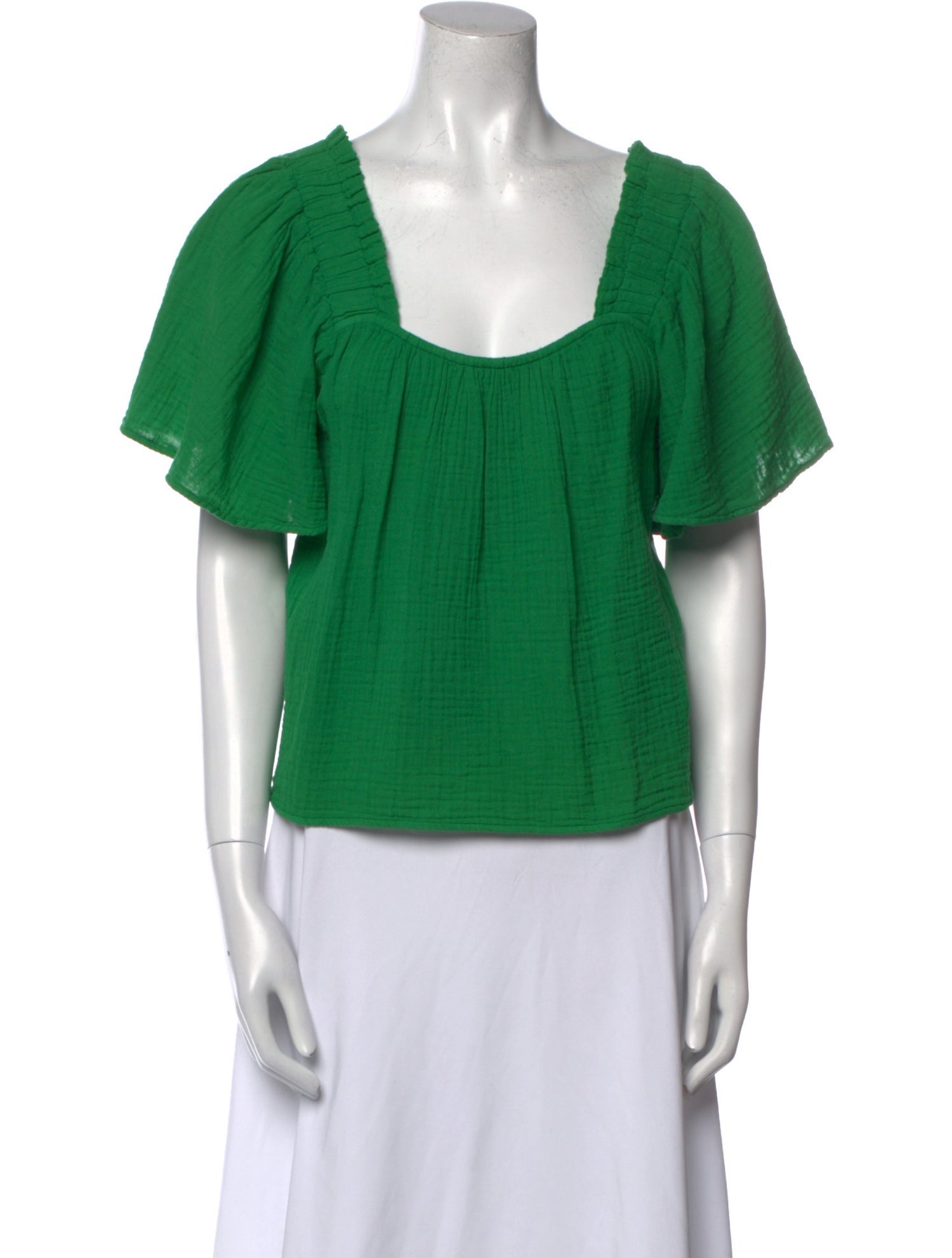 Xirena Square Neckline Short Sleeve Blouse