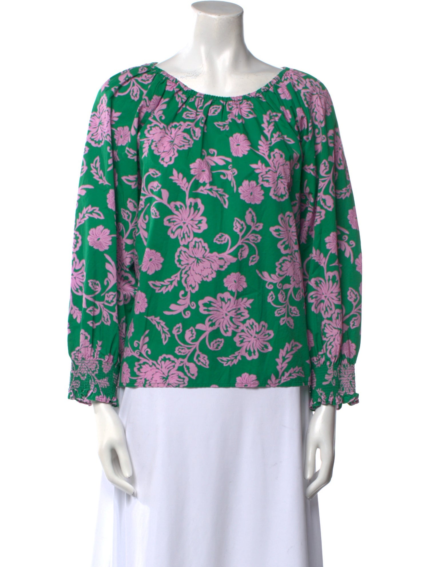 Xirena Floral Print Bateau Neckline Blouse