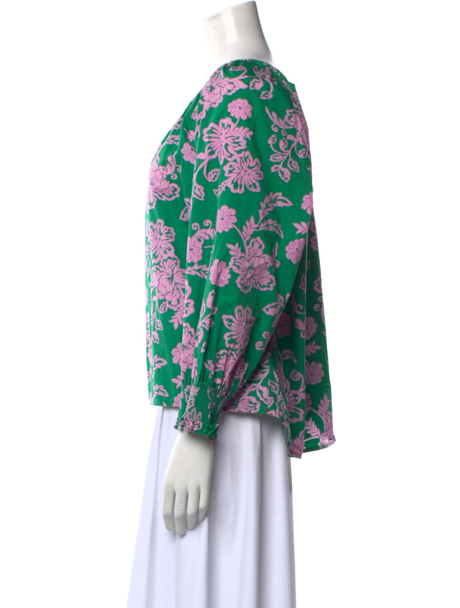 Xirena Floral Print Bateau Neckline Blouse