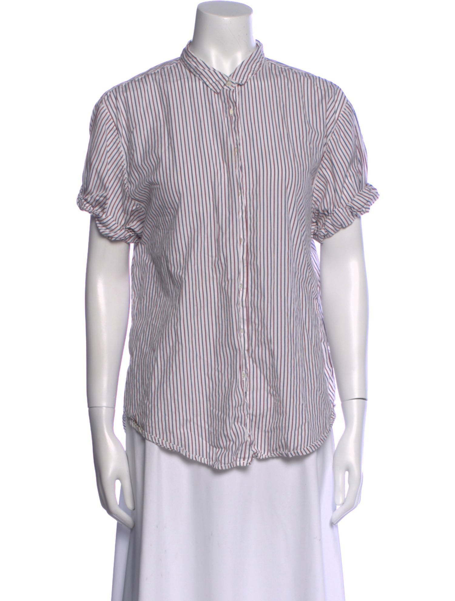 Xirena Striped Short Sleeve Button-Up Top