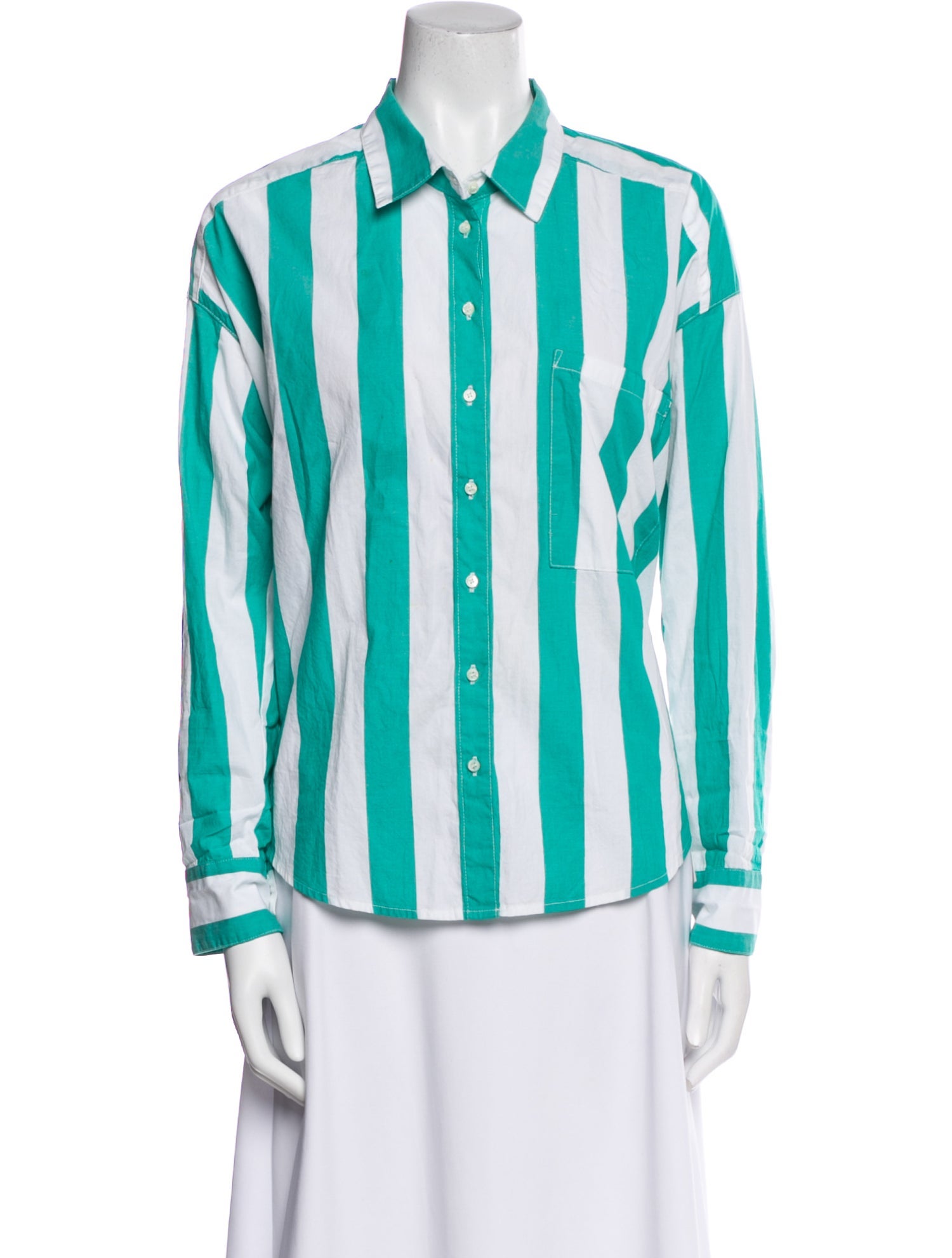 Xirena Striped Long Sleeve Button-Up Top