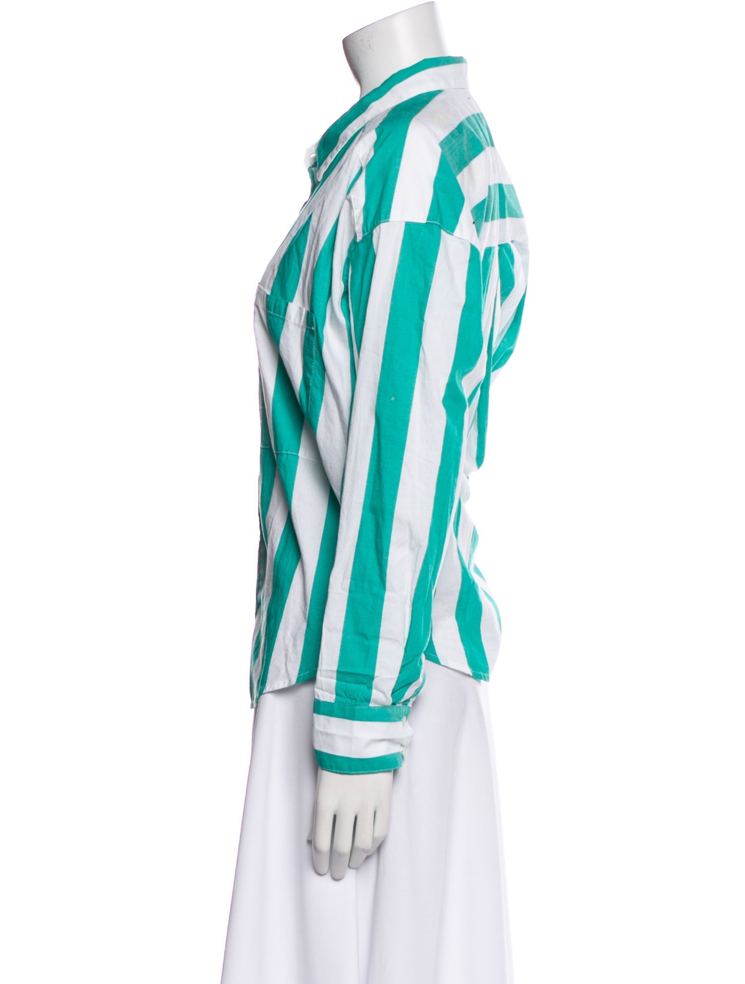 Xirena Striped Long Sleeve Button-Up Top