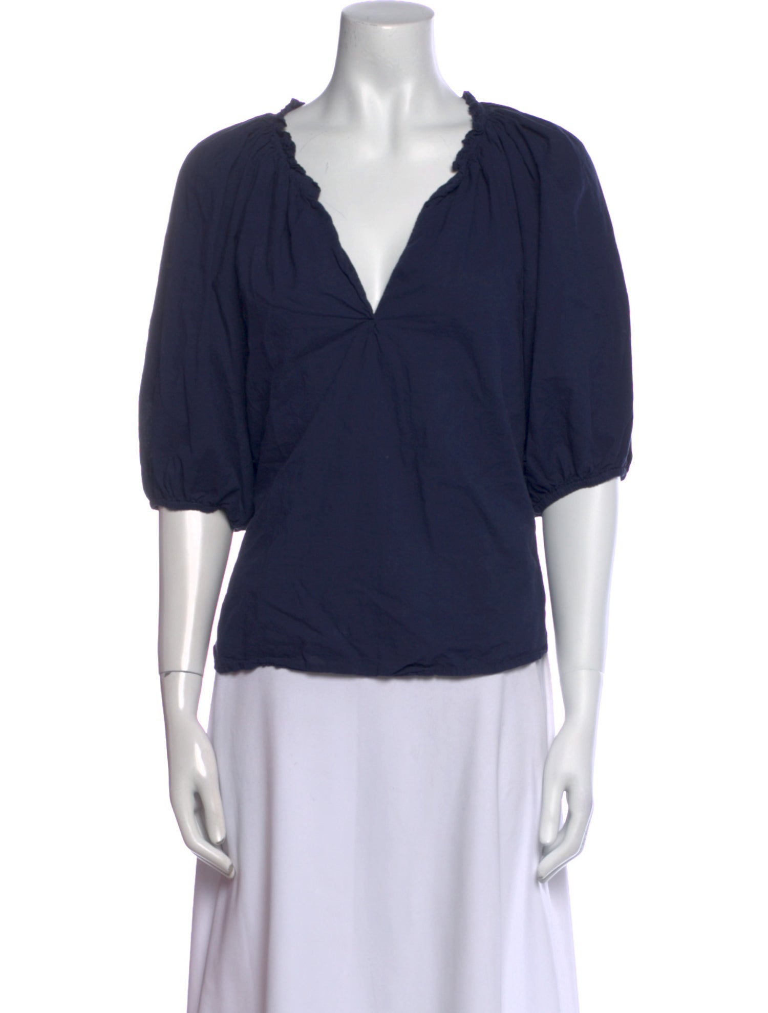 Xirena V-Neck Three-Quarter Sleeve Blouse