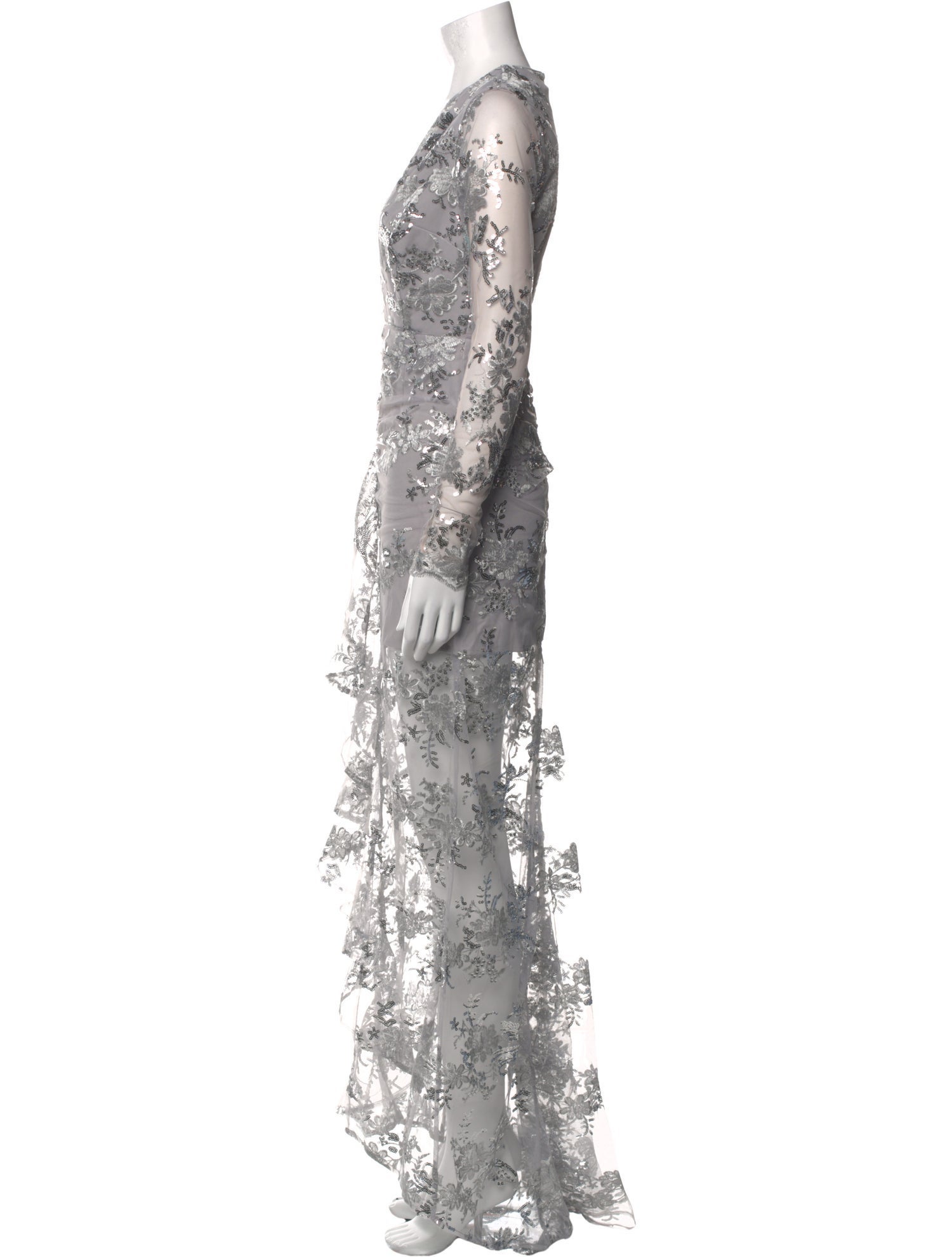 X By NBD Lace Pattern Long Dress