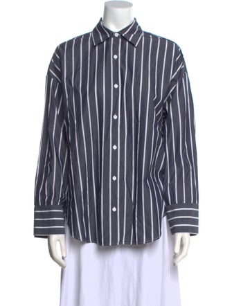 Assembly Striped Long Sleeve Button-Up Top