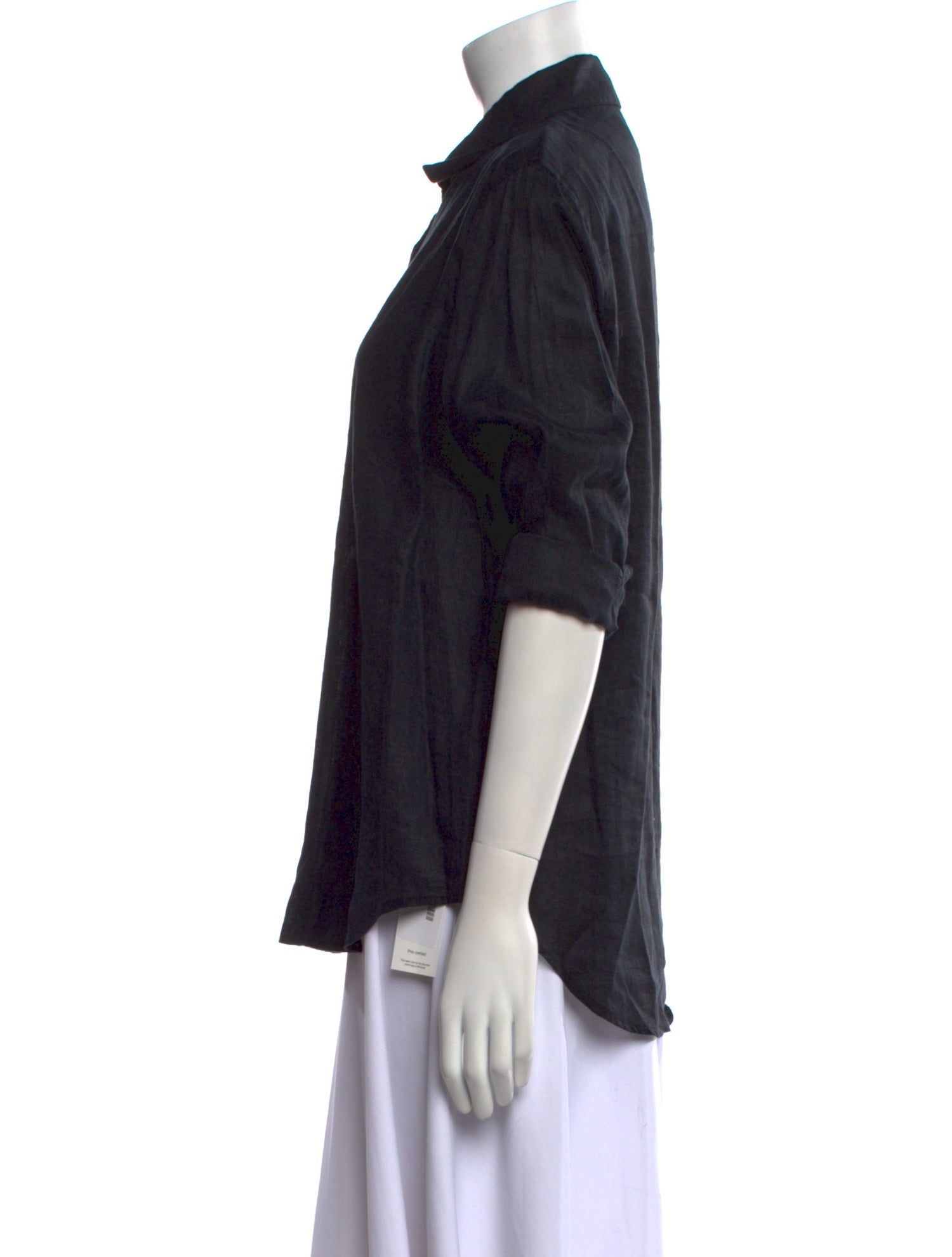 Assembly Linen Three-Quarter Sleeve Button-Up Top