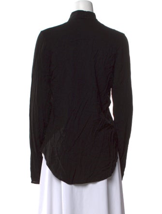 Assembly Mock Neck Long Sleeve Button-Up Top