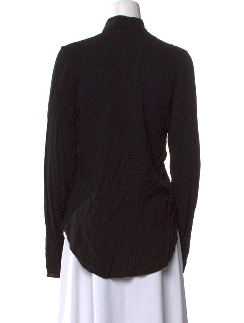 Assembly Mock Neck Long Sleeve Button-Up Top