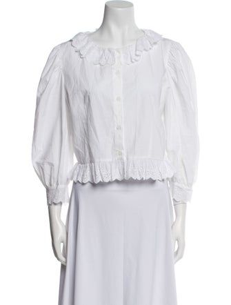 Assembly Bateau Neckline Three-Quarter Sleeve Crop Top