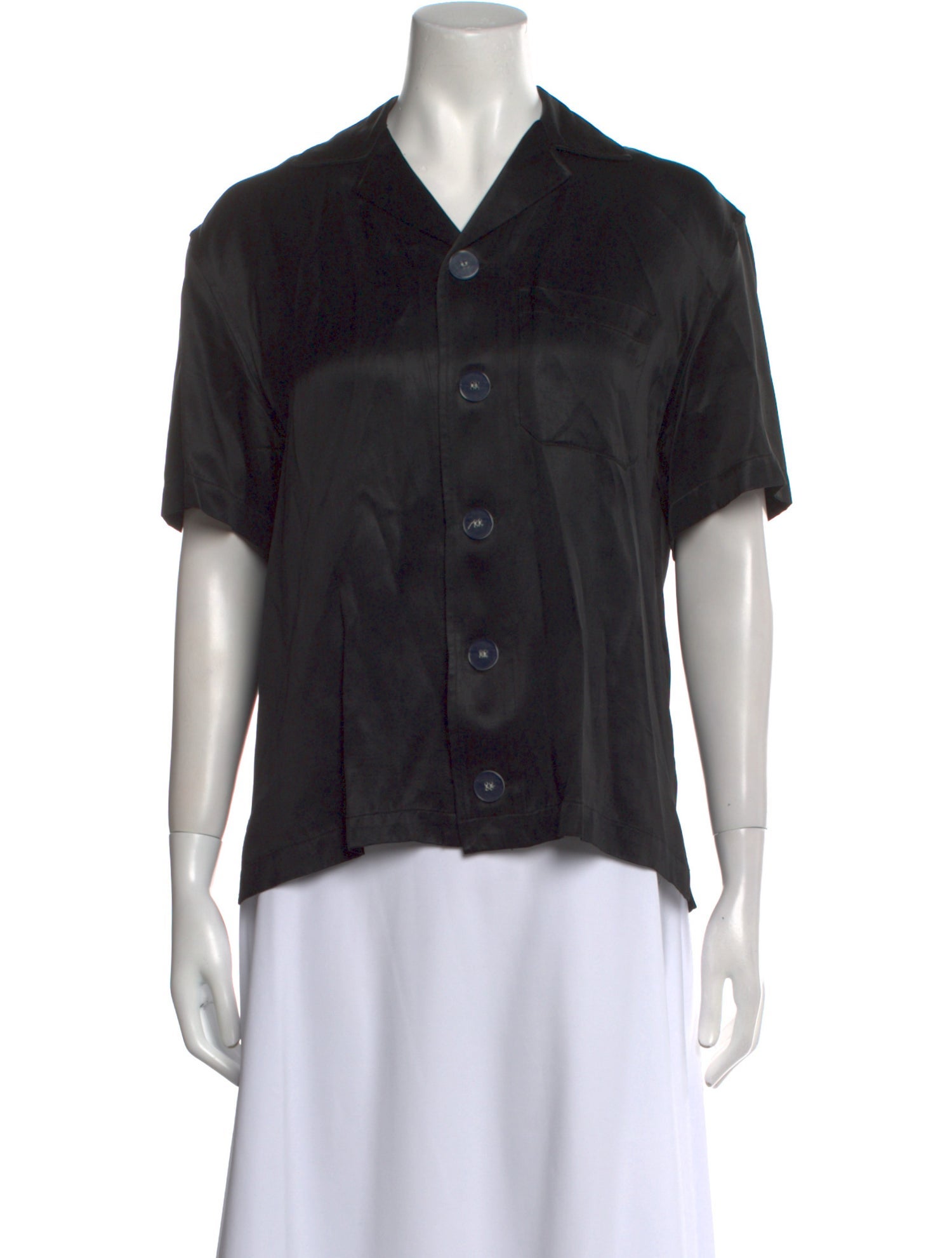 Assembly Silk Short Sleeve Button-Up Top