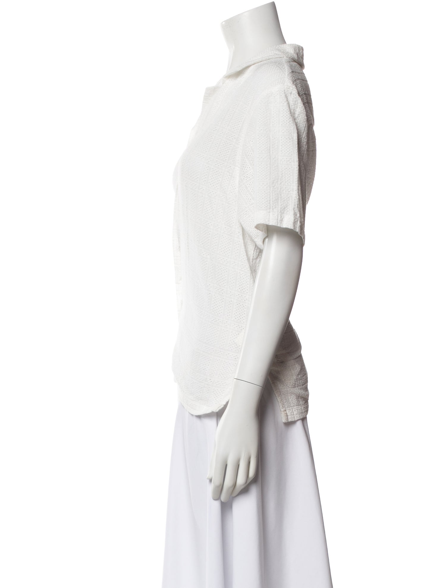 Assembly Short Sleeve Button-Up Top