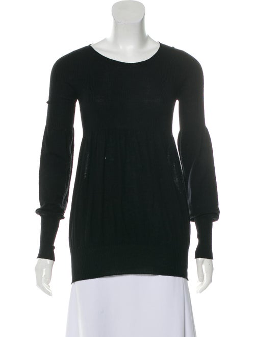 SportMax Virgin Wool Puff Sleeve Sweater Black