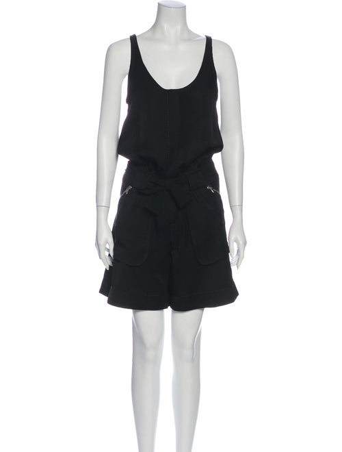 SportMax Scoop Neck Romper Black