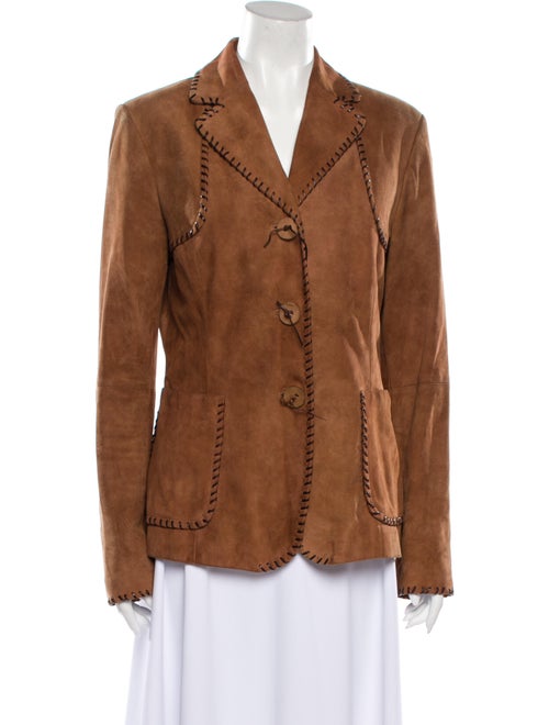 SportMax Leather Blazer Brown
