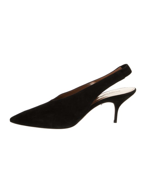 SportMax Suede Slingback Pumps Black